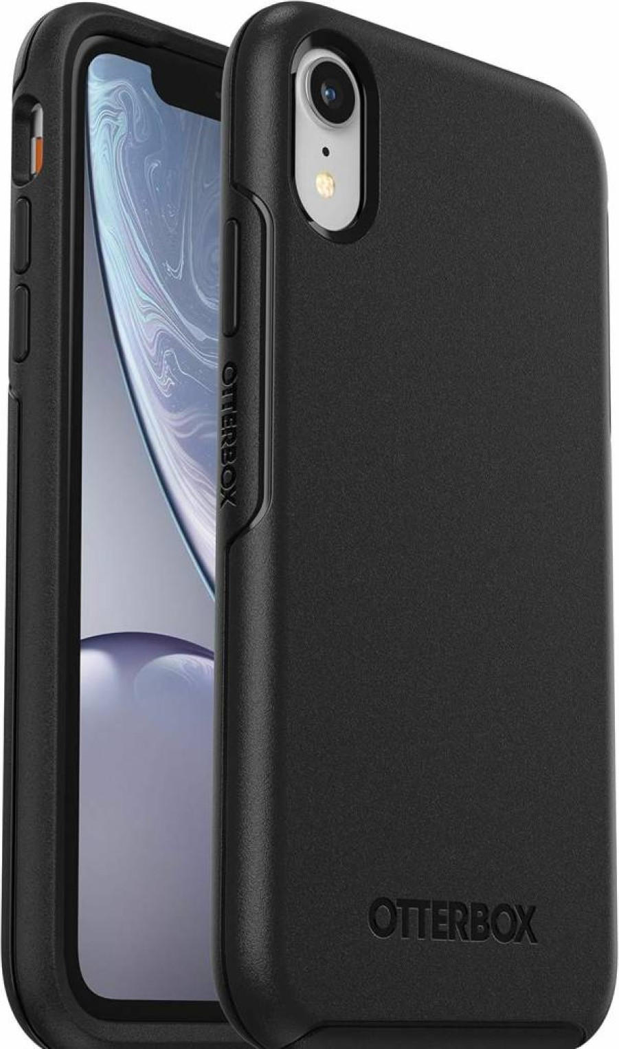 OtterBox Symmetry Series Case for iPhone XR - Black, Ultra-Sleek Design, Wireless Charging Compatible, Protective Raised Edges for Camera & Screen