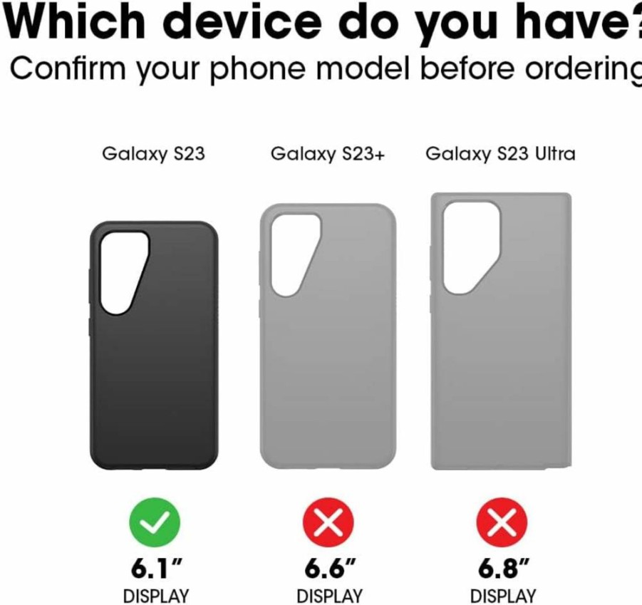 OtterBox Symmetry Series Clear Case for Samsung Galaxy S23 - Slim Protective Cover with Wireless Charging Compatibility & Raised Edges for Screen/Camera Protection